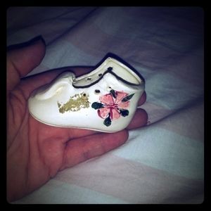 Miniature porcelain baby shoe